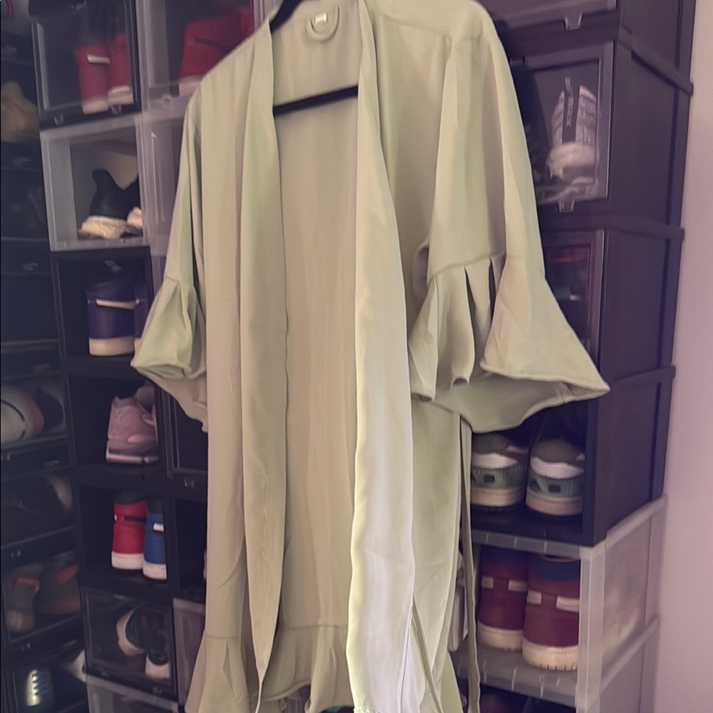 Source Unknown Green Wrap Robe Intimates - Picture 4 of 4